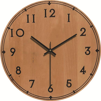 12-inch Imitation Wood Grain Texture Decorative Wall Clock Silent Quartz Clock Holiday Gift HR-CMW18 by bashfashion