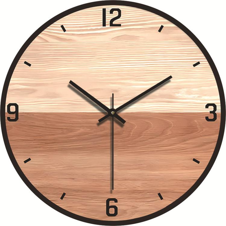 12-inch Imitation Wood Grain Texture Decorative Wall Clock Silent Quartz Clock Holiday Gift HR-CMW19 by bashfashion