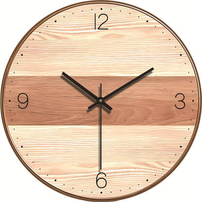 12-inch Imitation Wood Grain Texture Decorative Wall Clock Silent Quartz Clock Holiday Gift HR-CMW20 by bashfashion