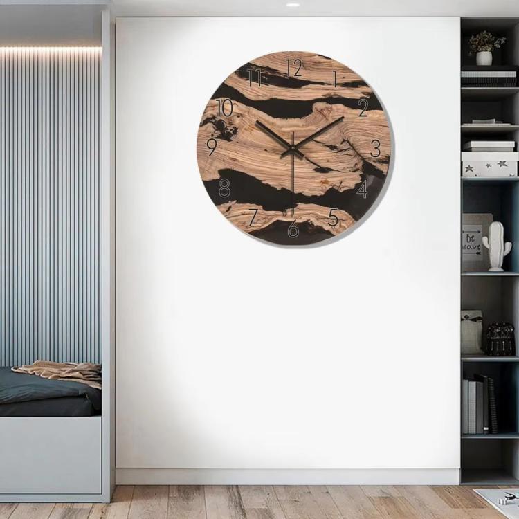 12-inch Imitation Wood Grain Texture Decorative Wall Clock Silent Quartz Clock Holiday Gift HR-CMW19 by bashfashion