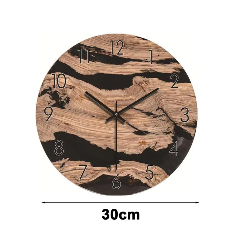 12-inch Imitation Wood Grain Texture Decorative Wall Clock Silent Quartz Clock Holiday Gift HR-CMW15 by bashfashion