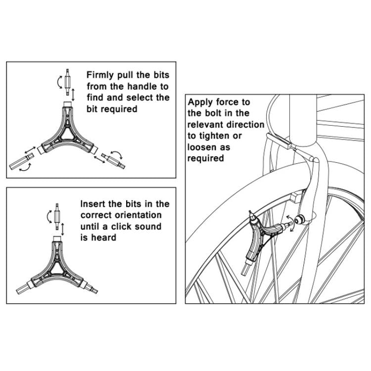 BIKERSAY Bicycle Multi-Function Triangular Hexagonal Y-Type Wrench(BT060) by BIKERSAY