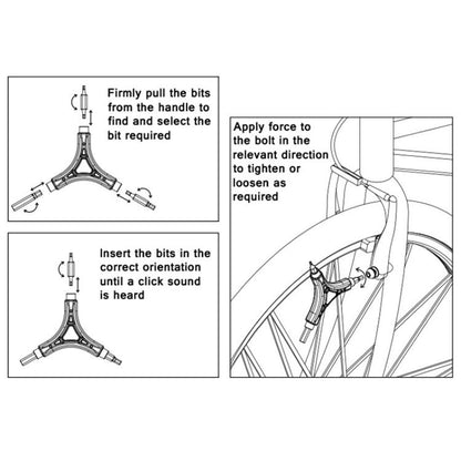 BIKERSAY Bicycle Multi-Function Triangular Hexagonal Y-Type Wrench(BT060) by BIKERSAY