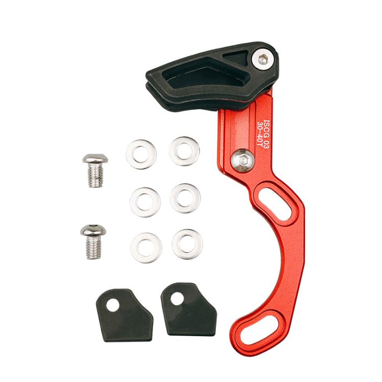 Bicycle Front Derailleur Single-Plate Positive Negative Tooth Chain Guide, Color: ISG03 Model Red by BIKERSAY