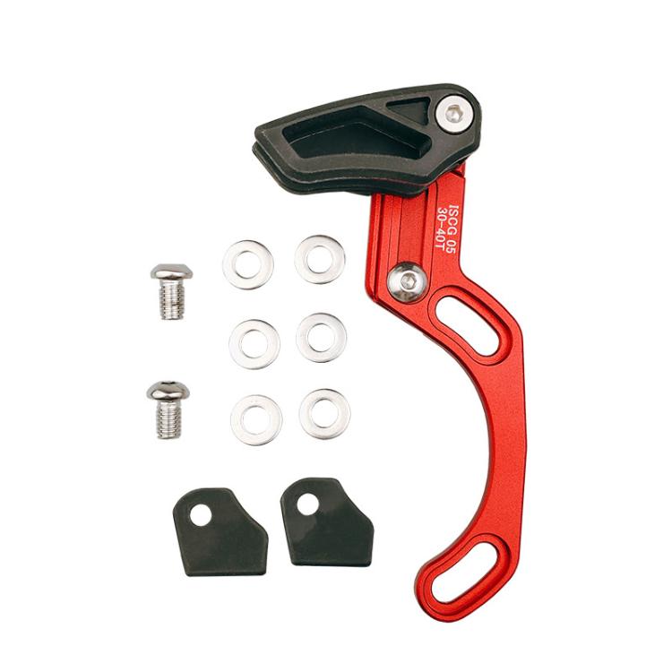 Bicycle Front Derailleur Single-Plate Positive Negative Tooth Chain Guide, Color: ISG05 Model Red by BIKERSAY