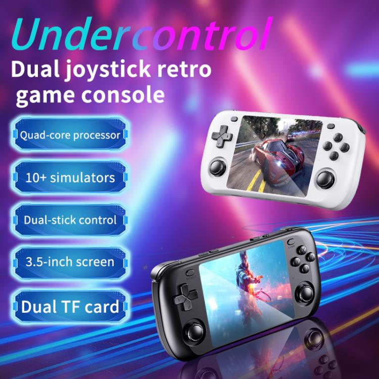 H36S 3.5 Inch IPS HD Screen Retro PSP Game Console Linux System GBA Handheld Video Game Console, Memory: 64G(Black) by bashfashion