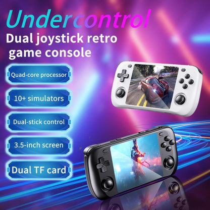 H36S 3.5 Inch IPS HD Screen Retro PSP Game Console Linux System GBA Handheld Video Game Console, Memory: 64G(Black) by bashfashion