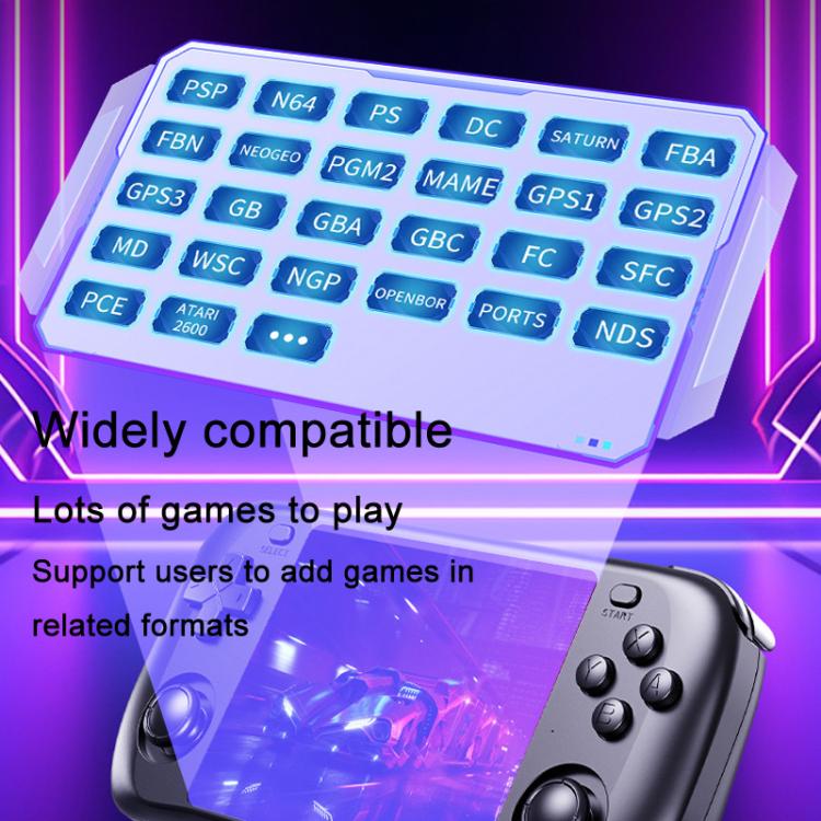 H36S 3.5 Inch IPS HD Screen Retro PSP Game Console Linux System GBA Handheld Video Game Console, Memory: 64G(Black) by bashfashion
