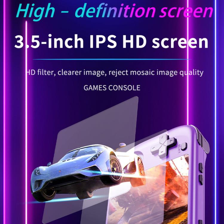 H36S 3.5 Inch IPS HD Screen Retro PSP Game Console Linux System GBA Handheld Video Game Console, Memory: 128G(White) by bashfashion