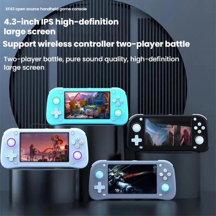 XF43 Retro Handheld Game Console Open Source 4.3 Inch Large Screen Gaming Video Players Console 128G(Gray) by bashfashion