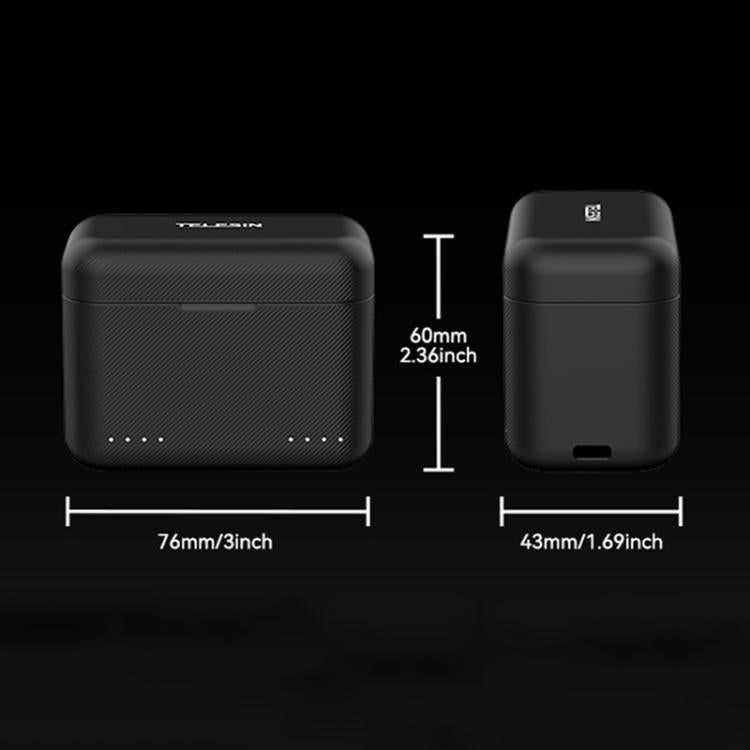 For Insta360 X4 TELESIN Battery Charger Dual Battery Storage Charging Case by TELESIN