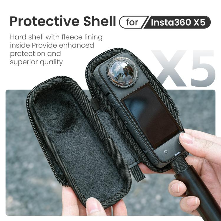 For Insta360 X5 Camera aMagisn Storage Bag Hard Shell Protective Case with Carabiner Clip by aMagisn