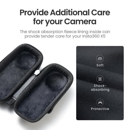 For Insta360 X5 Camera aMagisn Storage Bag Hard Shell Protective Case with Carabiner Clip by aMagisn