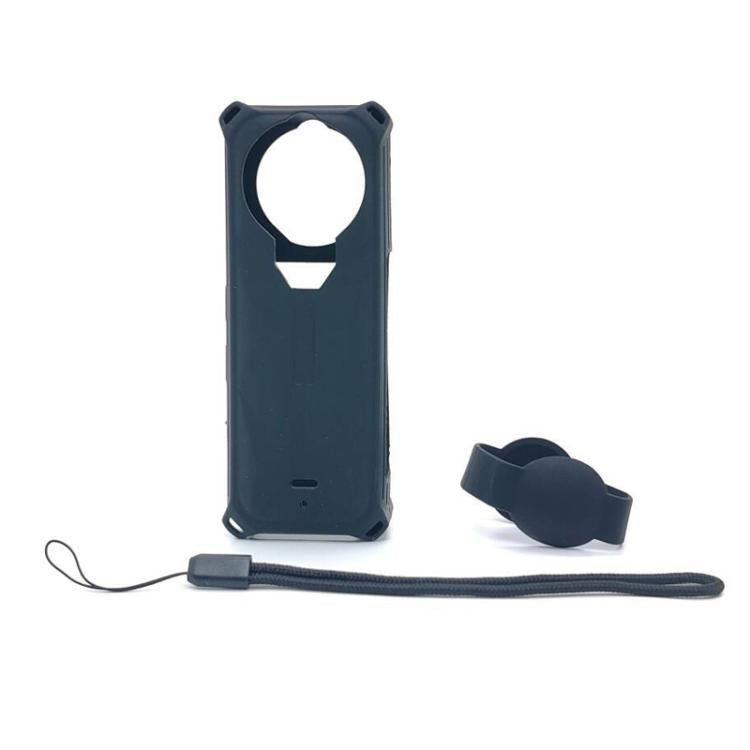 For Insta360 X5 Camera Silicone Cover Case With Lens Cap Shockproof Protective Shell(Black) by bashfashion