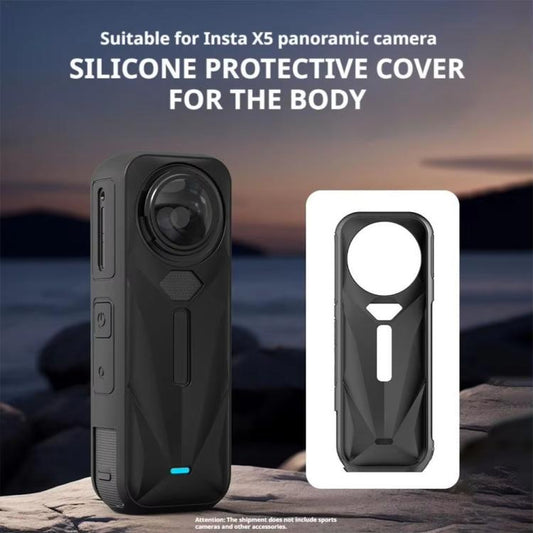 For Insta360 X5 Camera Silicone Case Body Cover Anti-dust and Stain-resistant Protective Shell(Black) by bashfashion