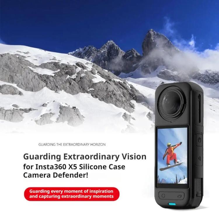 For Insta360 X5 Camera Silicone Case Body Cover Anti-dust and Stain-resistant Protective Shell(Black) by bashfashion