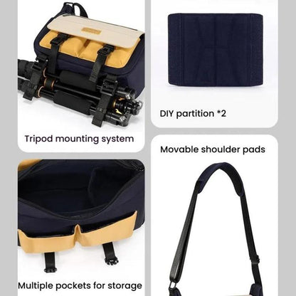 Cwatcun D191 Medium Shoulder Camera Bag Waterproof Crossbody Microsingle DSLR Camera Messenger Bag by Cwatcun