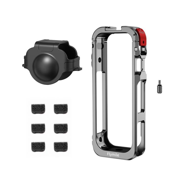 For Insta360 X5 Camera Flymile Metal Frame Lens Cover Set Rabbit Cage Expansion Bracket(Metal Color) by Flymile