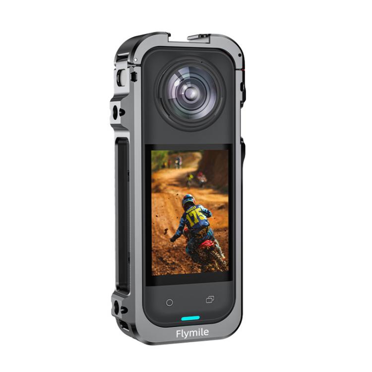 For Insta360 X5 Camera Flymile Metal Frame Lens Cover Set Rabbit Cage Expansion Bracket(Metal Color) by Flymile