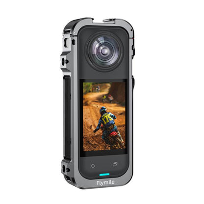 For Insta360 X5 Camera Flymile Metal Frame Lens Cover Set Rabbit Cage Expansion Bracket(Metal Color) by Flymile