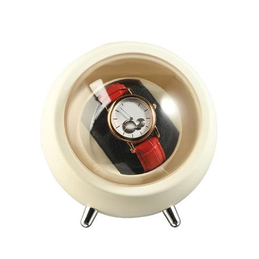 Smart Watch Winder With Anti-Magnetic Protection Silent Operation Dual Power Modes USB/Battery(White) by bashfashion