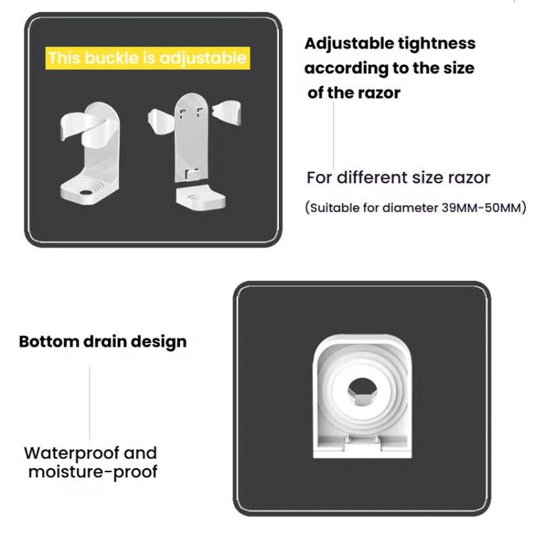 3pcs /Pack Adhesive Hook Rack for Electric Razors Shaver & Beauty Tool Organizer Semi-Open Design for Easy Access(White) by bashfashion