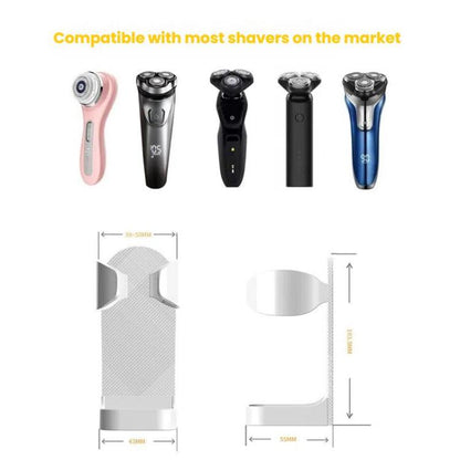3pcs /Pack Adhesive Hook Rack for Electric Razors Shaver & Beauty Tool Organizer Semi-Open Design for Easy Access(White) by bashfashion