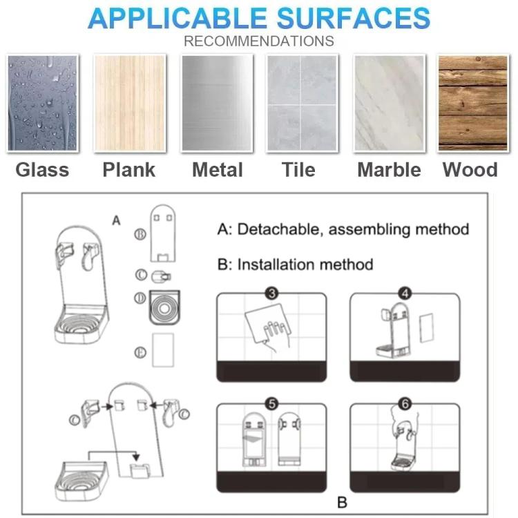 3pcs /Pack Adhesive Hook Rack for Electric Razors Shaver & Beauty Tool Organizer Semi-Open Design for Easy Access(Black) by bashfashion