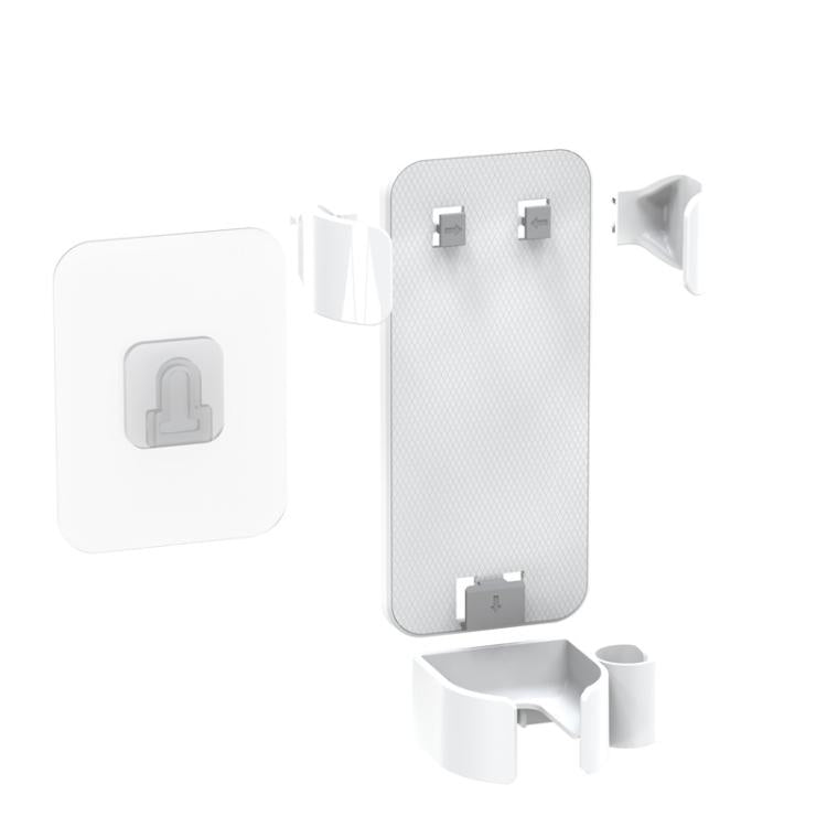 Bathroom Wall-Mounted Curling Iron Organizer Holder with Adjustable Clamps Built-In Cord Wrap(White) by bashfashion