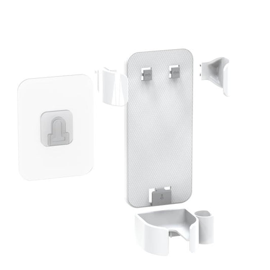 Bathroom Wall-Mounted Curling Iron Organizer Holder with Adjustable Clamps Built-In Cord Wrap(White) by bashfashion