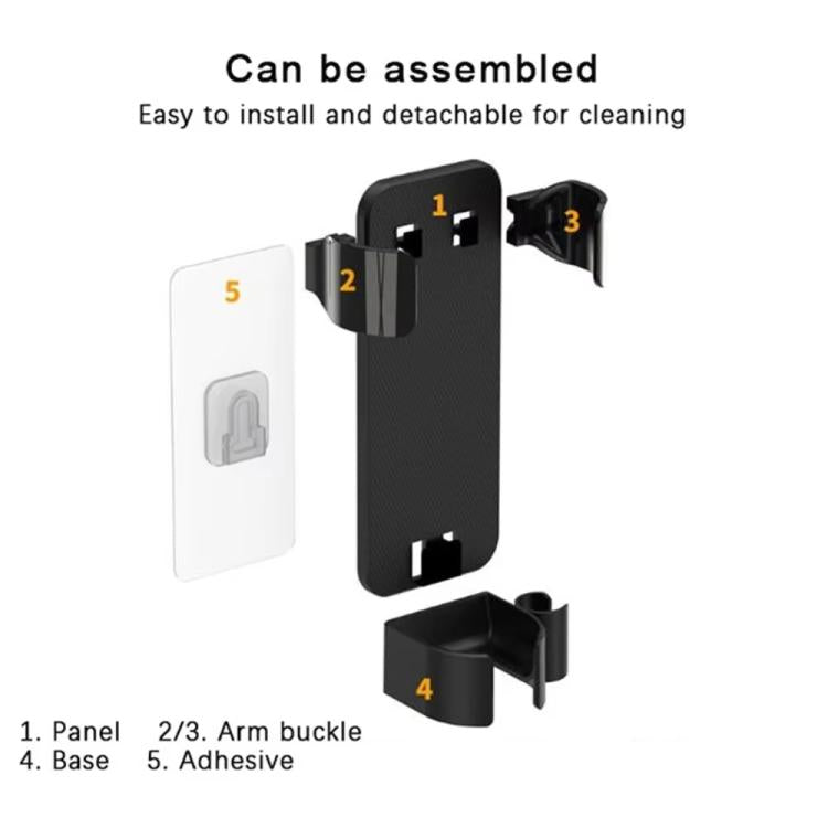 Bathroom Wall-Mounted Curling Iron Organizer Holder with Adjustable Clamps Built-In Cord Wrap(Black) by bashfashion