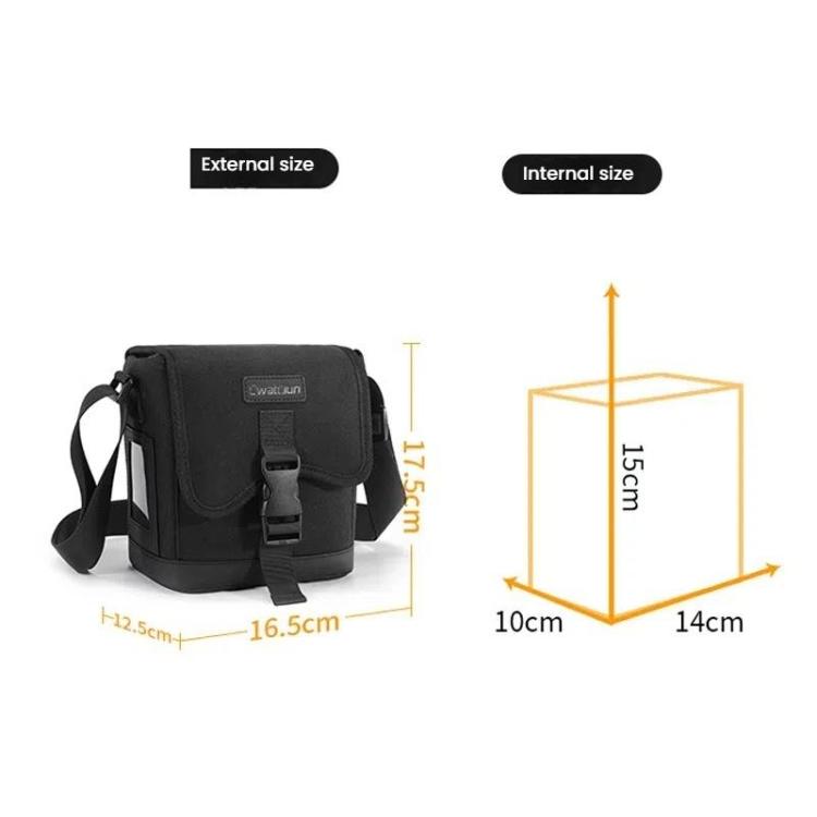 Cwatcun D186 Small Anti-scratch Lightweight Camera Shoulder Bag Camera Portable Crossbody Storage Bag(Black) by Cwatcun