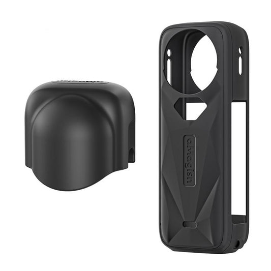 aMagisn Body Case+Lens Cap For Insta360 X5 Action Camera Protective Accessories Black by aMagisn