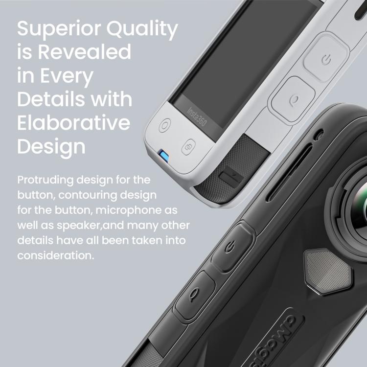 aMagisn Body Case+Lens Cap For Insta360 X5 Action Camera Protective Accessories Gray by aMagisn