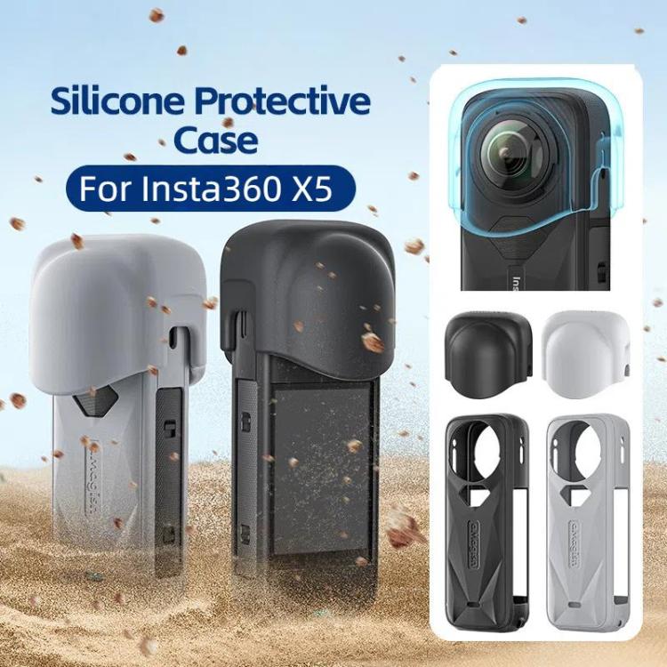 aMagisn Body Case For Insta360 X5 Action Camera Protective Accessories Black by aMagisn