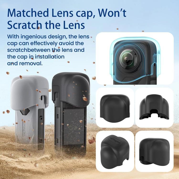 aMagisn Body Case+Lens Cap For Insta360 X5 Action Camera Protective Accessories Black by aMagisn