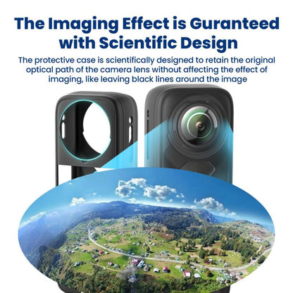 aMagisn Body Case+Lens Cap For Insta360 X5 Action Camera Protective Accessories Black by aMagisn