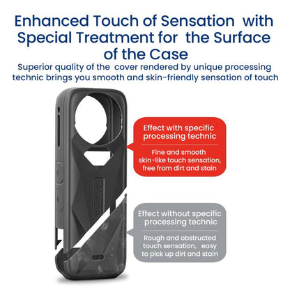 aMagisn Body Case+Lens Cap For Insta360 X5 Action Camera Protective Accessories Black by aMagisn