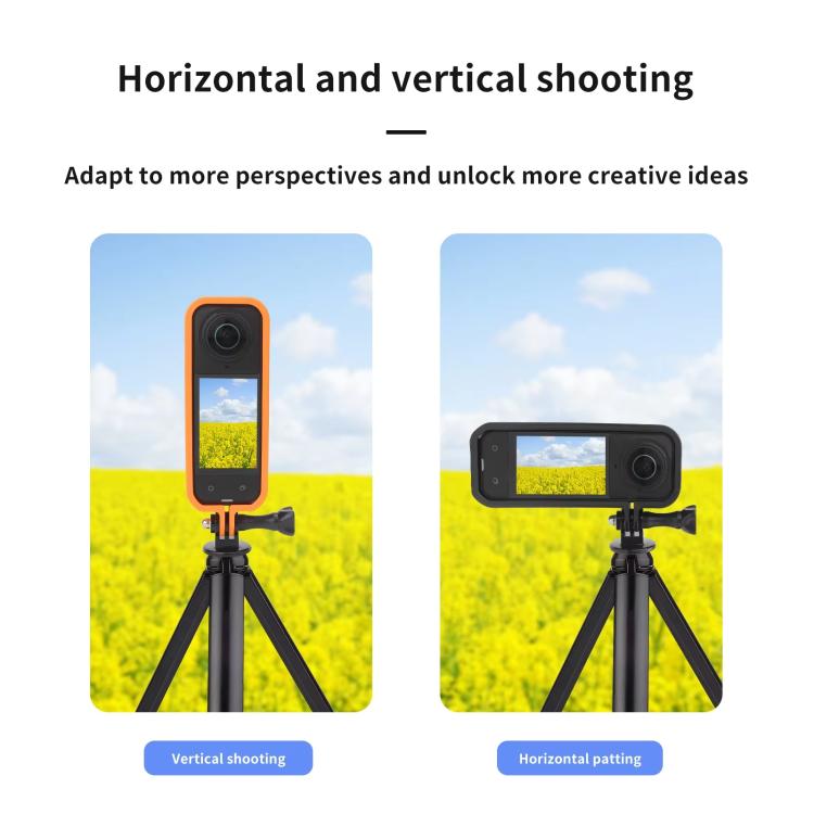 For Insta360 X5 360 Camera CQT Expandable Protective Cage Shockproof Case Vertical Black by CQT