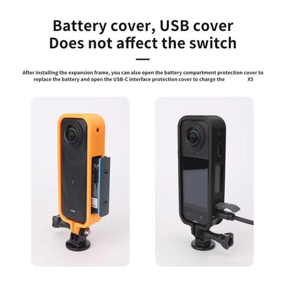 For Insta360 X5 360 Camera CQT Expandable Protective Cage Shockproof Case Vertical Black by CQT