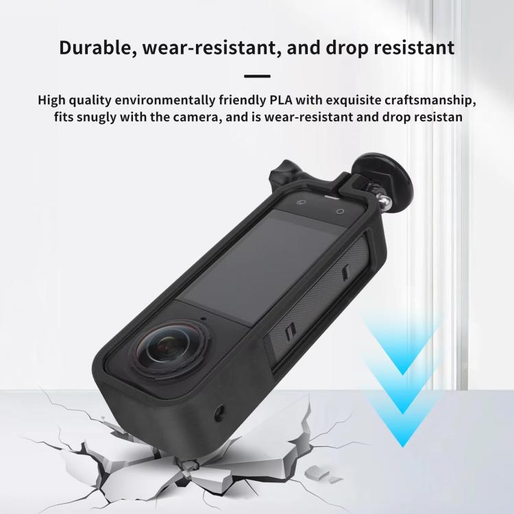 For Insta360 X5 360 Camera CQT Expandable Protective Cage Shockproof Case Vertical Black by CQT
