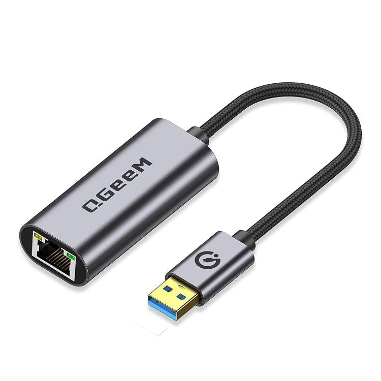 QGeeM USB-A To RJ45 LAN Converter Gigabit Ethernet Adapter for Laptop, PC, Smartphone, Plug & Play Cable Length 15cm by QGeeM