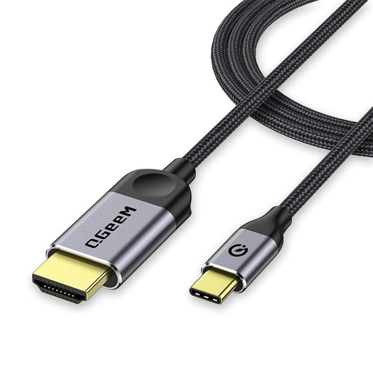 QGeeM USB-C/Type-C To HDMI Cable 4K 30Hz For Screen Mirroring & Extended Display, Cable Length: 1.2m by QGeeM