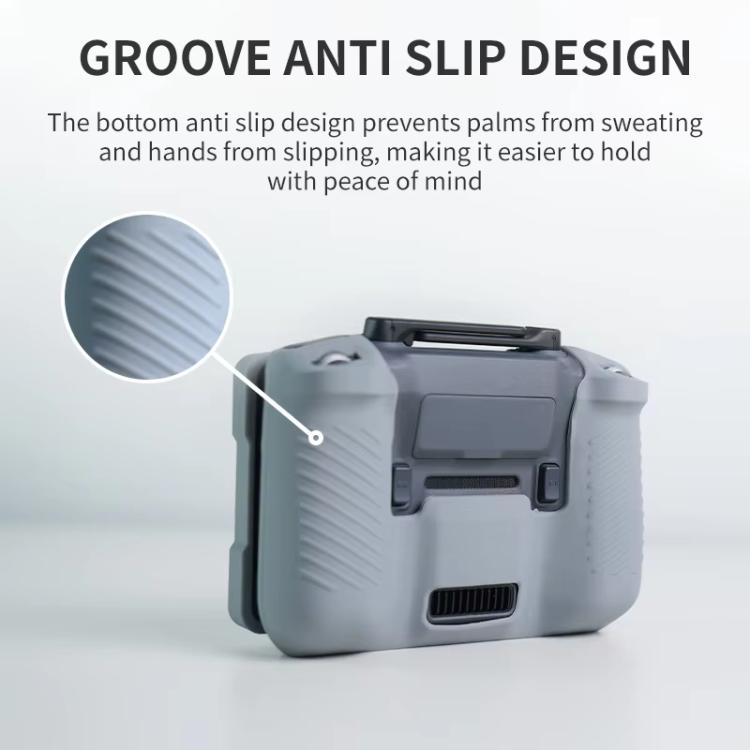 For DJI RC Pro 2 Remote Control Silicone Case Screen and Body Protective Cover(Gray) by bashfashion
