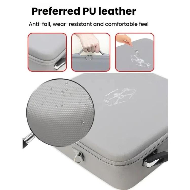 For DJI Mavic 4 Pro Fly More Combo / Creator Combo Carrying Case Durable PU Crossbody Shoulder Bag(Black) by bashfashion