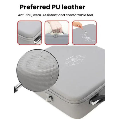 For DJI Mavic 4 Pro Fly More Combo / Creator Combo Carrying Case Durable PU Crossbody Shoulder Bag(Black) by bashfashion