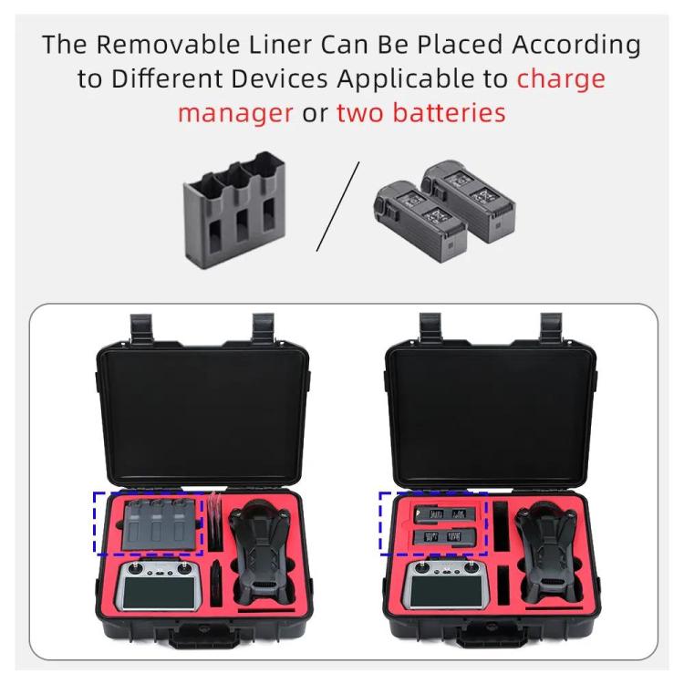 For DJI Mavic 4 Pro Fly More Combo RC 2 Explosion-Proof Box EVA Shockproof Storage Case With Shoulder Strap(Black) by bashfashion