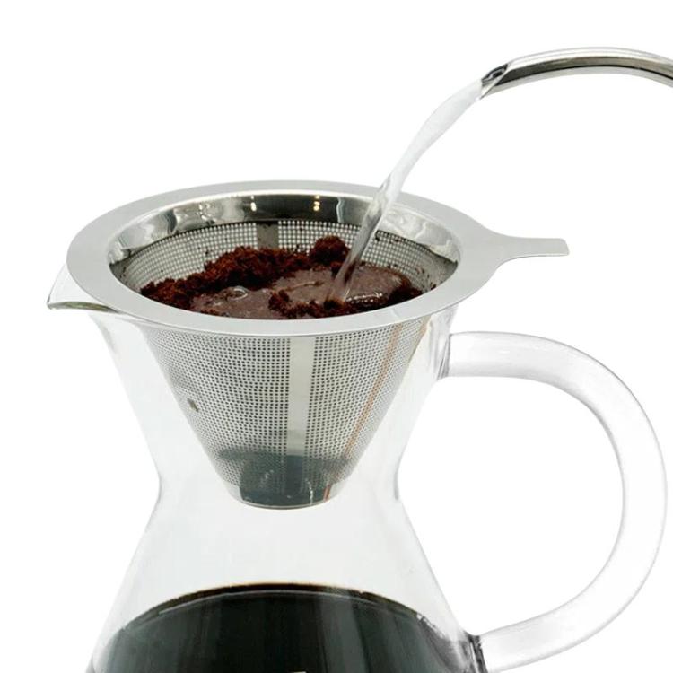 304 Stainless Steel Coffee Filter Reusable Mesh for Pour Over/Drip Coffee Maker, Spec: 2-4 Cups by bashfashion