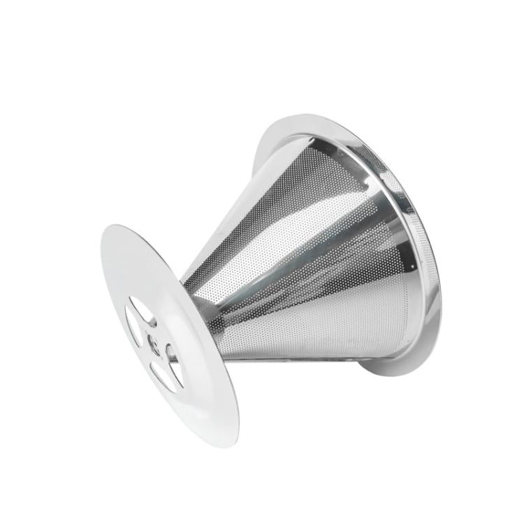 V60 Stainless Steel Coffee Filter with Base for Pour Over Brewing, Spec: 1-4 Cups 600-mesh by bashfashion