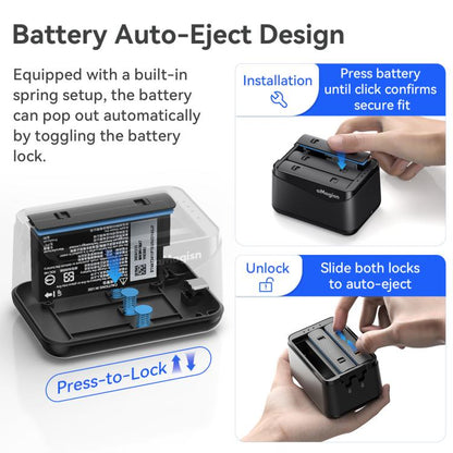 For Insta360 X5 Camera AMagisn Battery Charger Fast Charging Station For 3 Batteries Simultaneously by aMagisn
